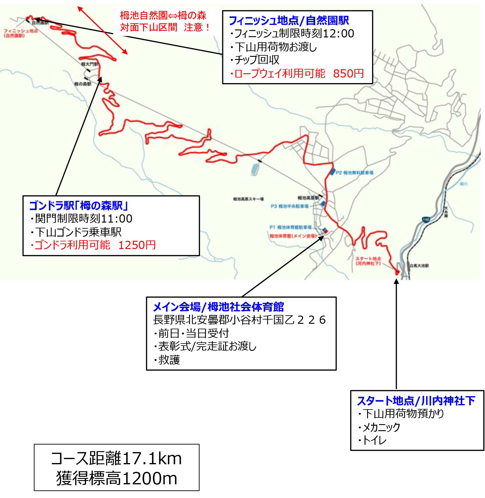 信州つがいけ高原ヒルクライム　コースマップ：フルーコース